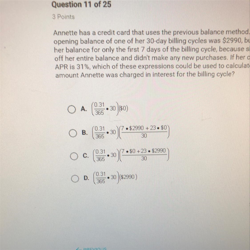 Annette has a credit card that uses the previous balance method. The opening balance-example-1