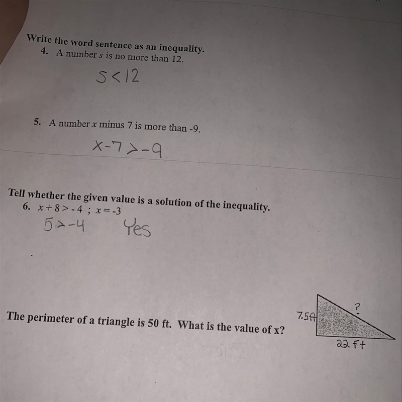 The perimeter of a triangle is 50 ft. What is the value of x?-example-1