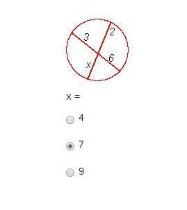 Please help ASAP! X= A) 4 B) 7 C) 9-example-1