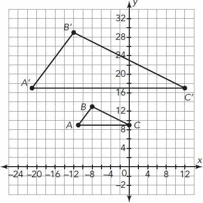 Triangle ABC is dilated to form triangle A’B’C’. What is the dilation factor? What-example-1