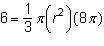 The volume of a cone with a height of 6 cm is 8pie cubic centimeters. Which expression-example-1