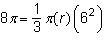 The volume of a cone with a height of 6 cm is 8pie cubic centimeters. Which expression-example-2