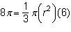 The volume of a cone with a height of 6 cm is 8pie cubic centimeters. Which expression-example-4