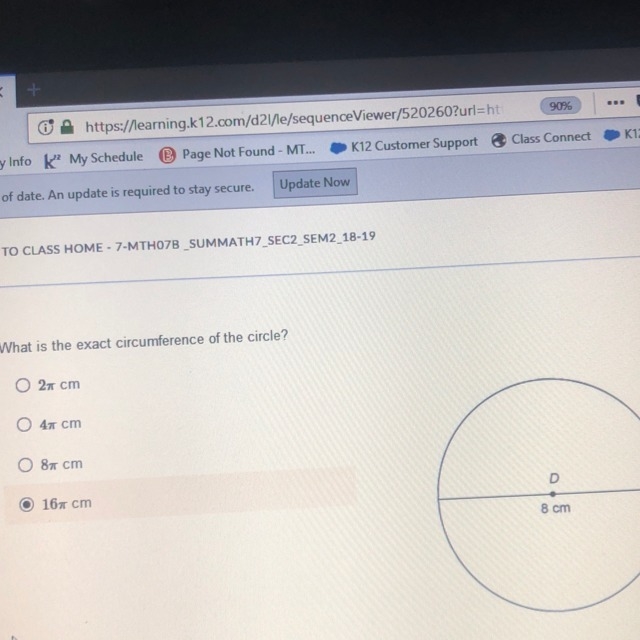 What is the exact circumference of the circle?-example-1