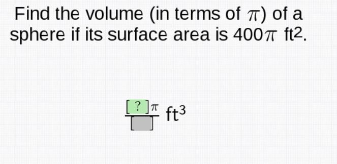 Find the volume in terms of pi of a sphere-example-1