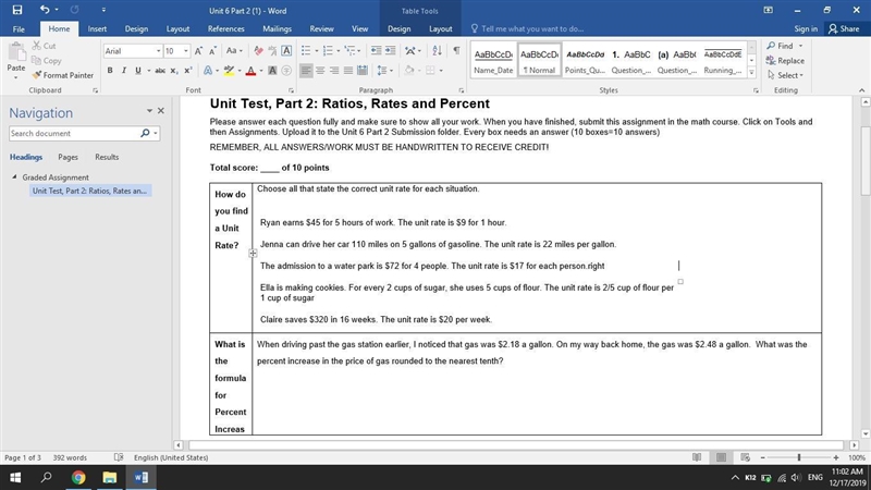 Choose all that state the correct unit rate for each situation. 100 POINTS ASAP K-example-1