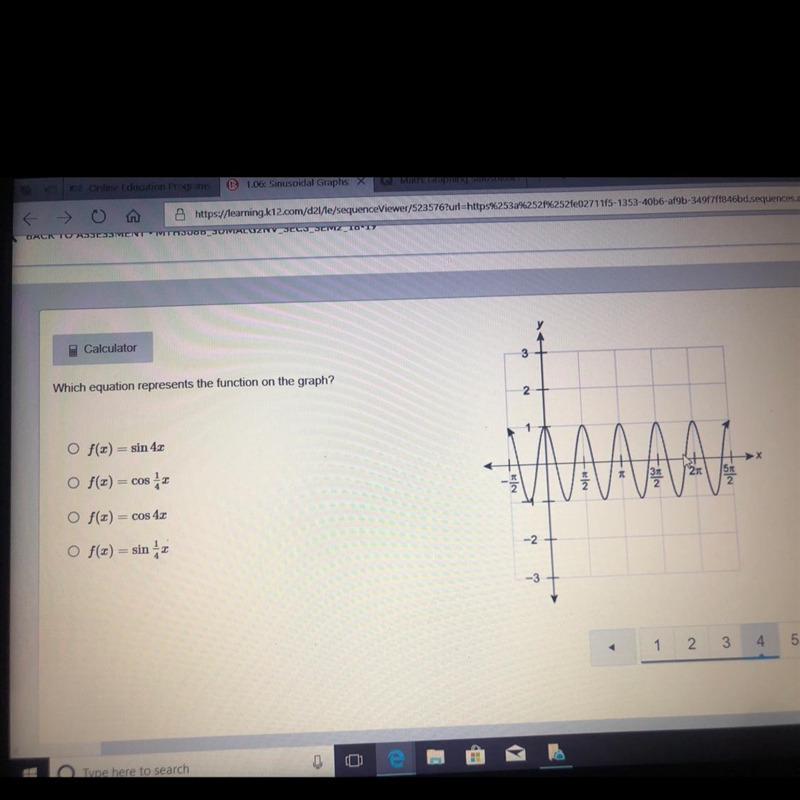 What equation represents the function on the graph-example-1