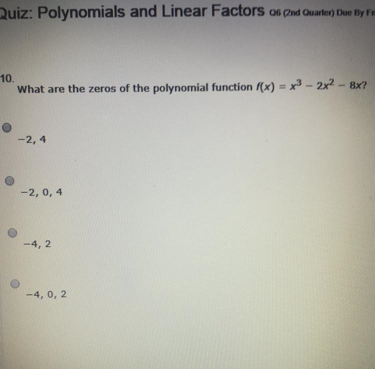 What are the zeros of the polynomial function f(x)=x^3-2x^2-8x? HELP NEEDED !!!! read-example-1