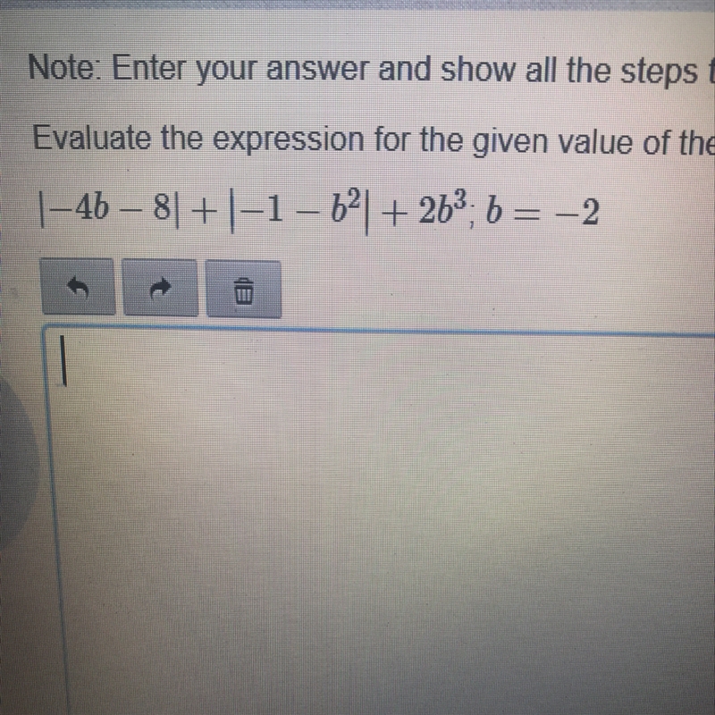 Evaluate the expression for the given value of the variable Show your work please-example-1