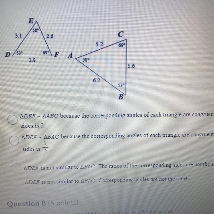 Determine whether each pair of figures is similar. Justify your answer-example-1