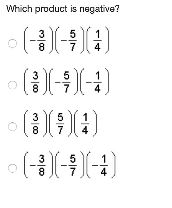 Which product is negative?-example-1