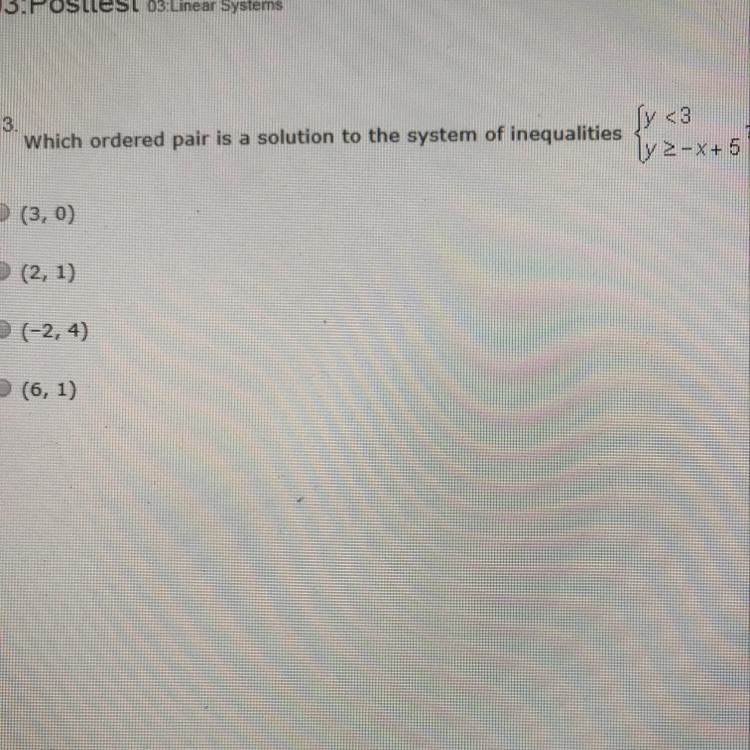 Which ordered pair is a solution to the system of inequalities-example-1