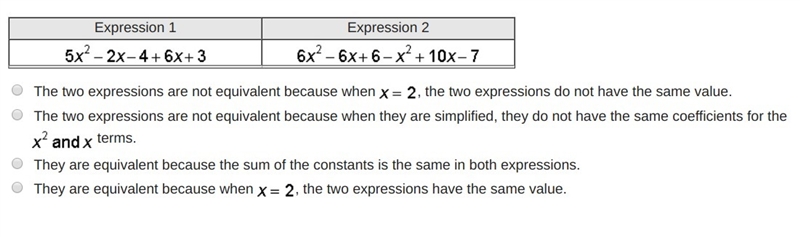 Which is the best description of the equivalency of the two expressions?-example-1