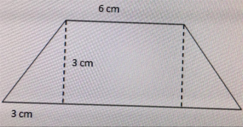 Find the area of the trapezoid. A) 18 cm2 B) 22.5 cm2 C) 27 cm2 D) 45 cm2-example-1