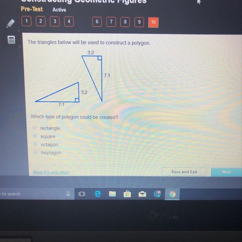 PLEASE HURRY !! The triangles below will be used to construct a polygon. Which type-example-1