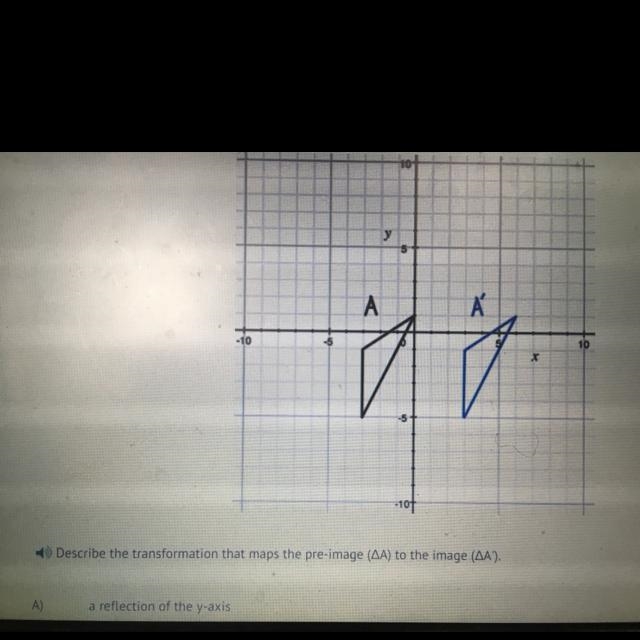 Any suggestions or answers B) a reflection over the x-axis C) a translation 6 units-example-1