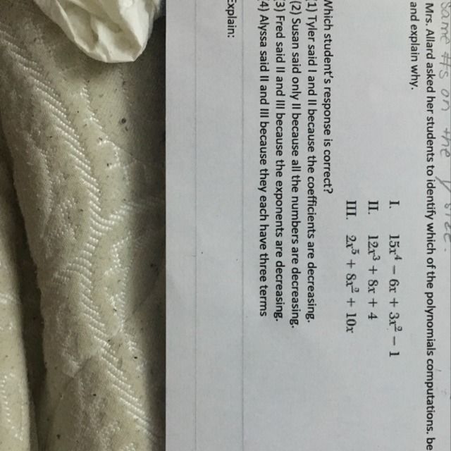 “Below are in standard form and explain why.” Who’s correct?-example-1