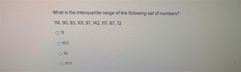 What is the interquartile range of the following set of numbers​-example-1