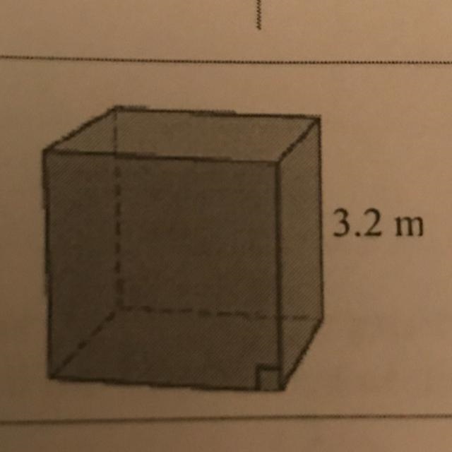 Find the volume of the cube. 3.2 m-example-1