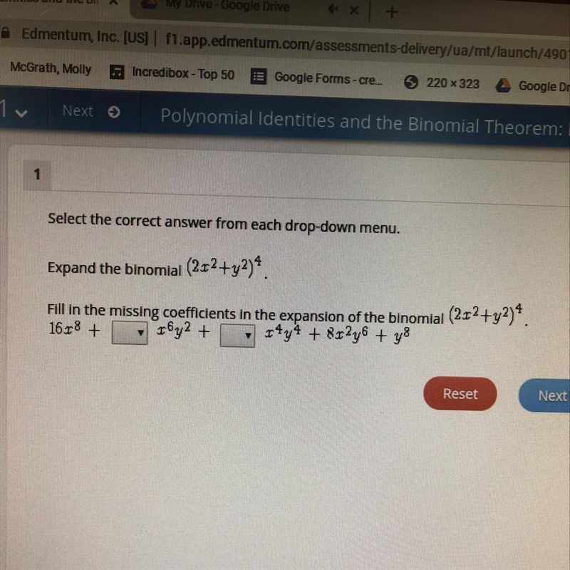 Expand the binomial (2x2+y2)4-example-1