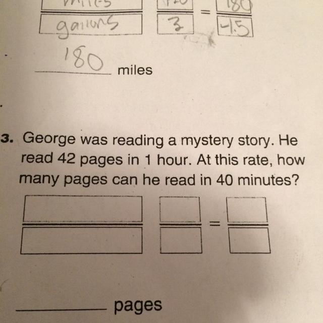 George was reading a mystery story. He read 42 pages in one hour. At this rate how-example-1