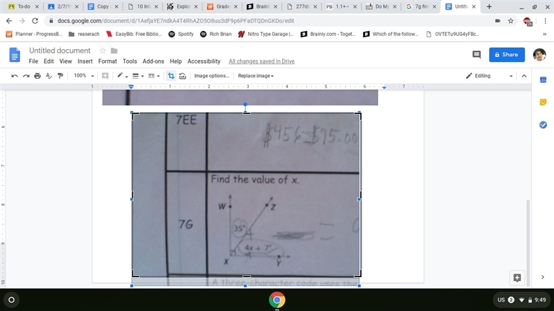 What is the value of x-example-1