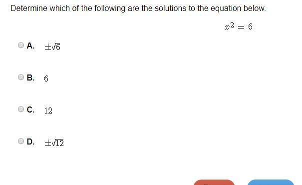 Determine which of the following are the solutions to the equation below.-example-1