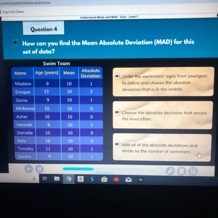 How can you find the Mean Absolute Deviation (MAD) for this set of data?-example-1