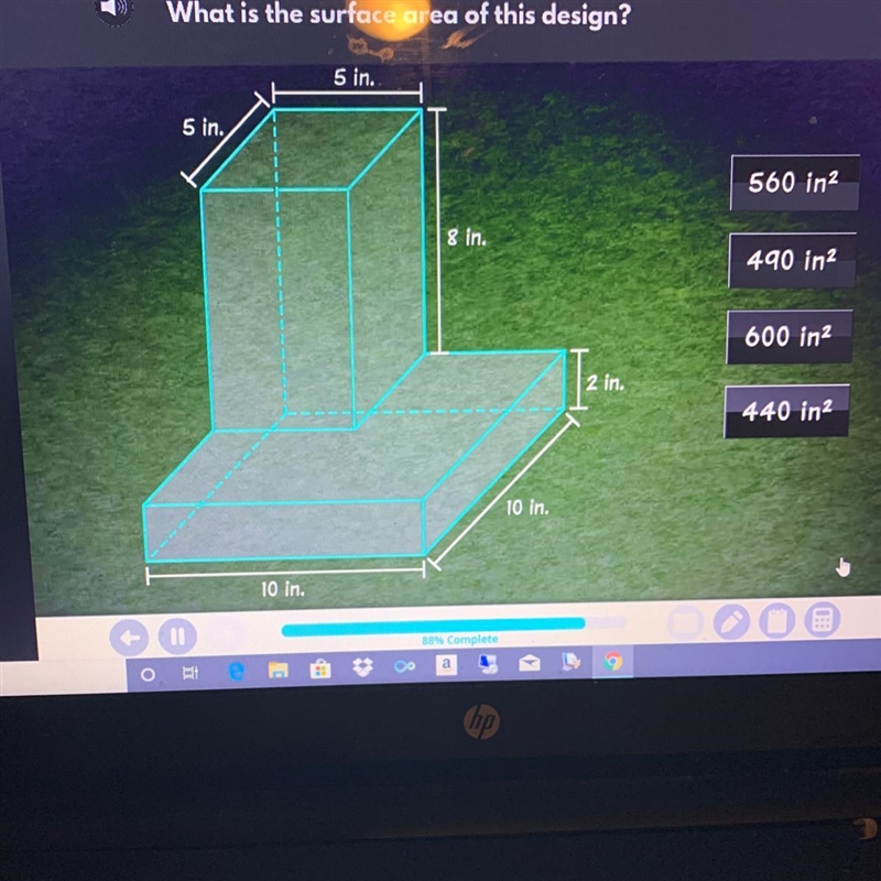 What is the surface area of this design??please help-example-1