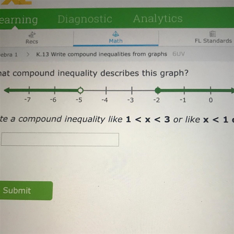 What compound inequality describes this graph?-example-1