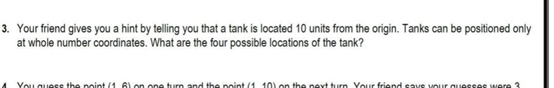 your friend gives you a hint by telling you that a tank is located 10 units from the-example-1