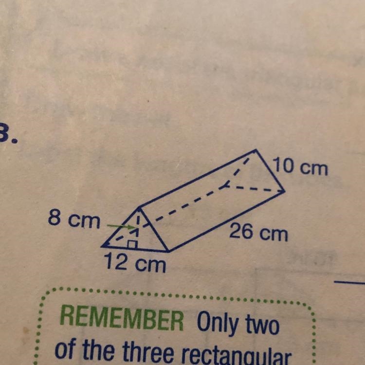 Please help idk how to find the surface area of this triangular prism-example-1