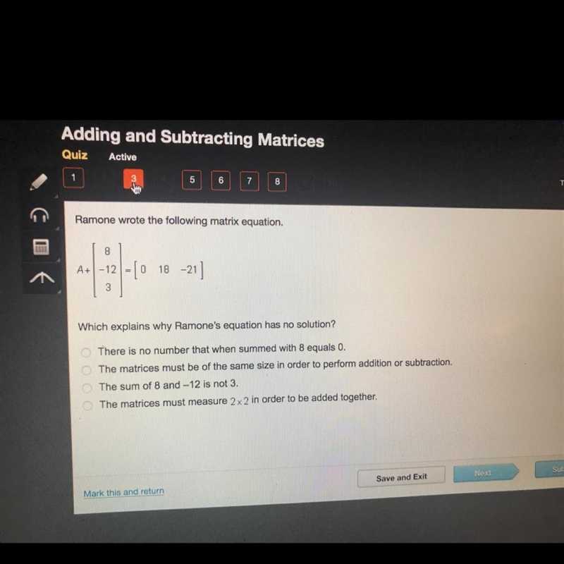 Which explains why Ramone’s equation has no solution?-example-1