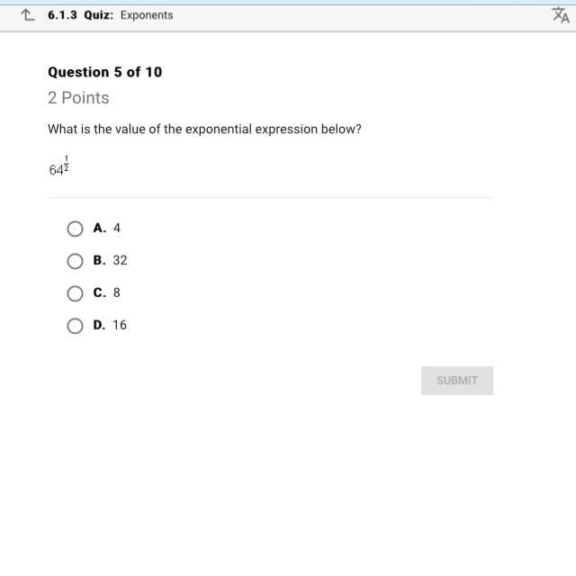 What is the value of the exponential expression? Please help-example-1