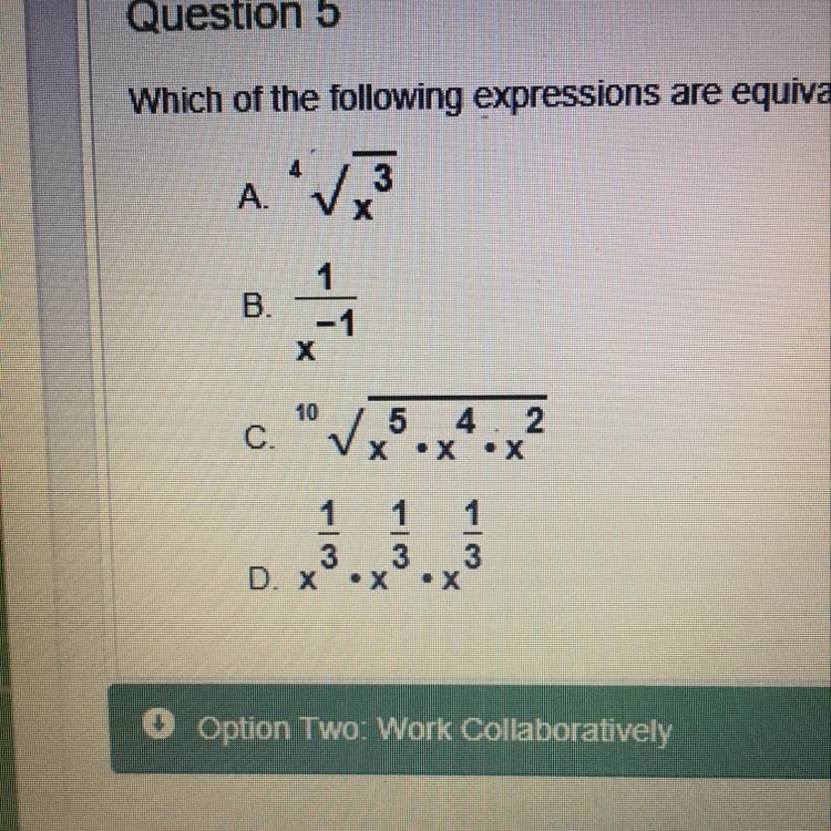 Which of the following expressions are equivalent ?-example-1