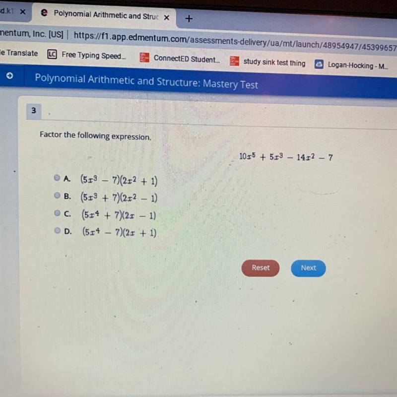 Factor the following expression 10x^5+5x^3-14x^2-7--example-1