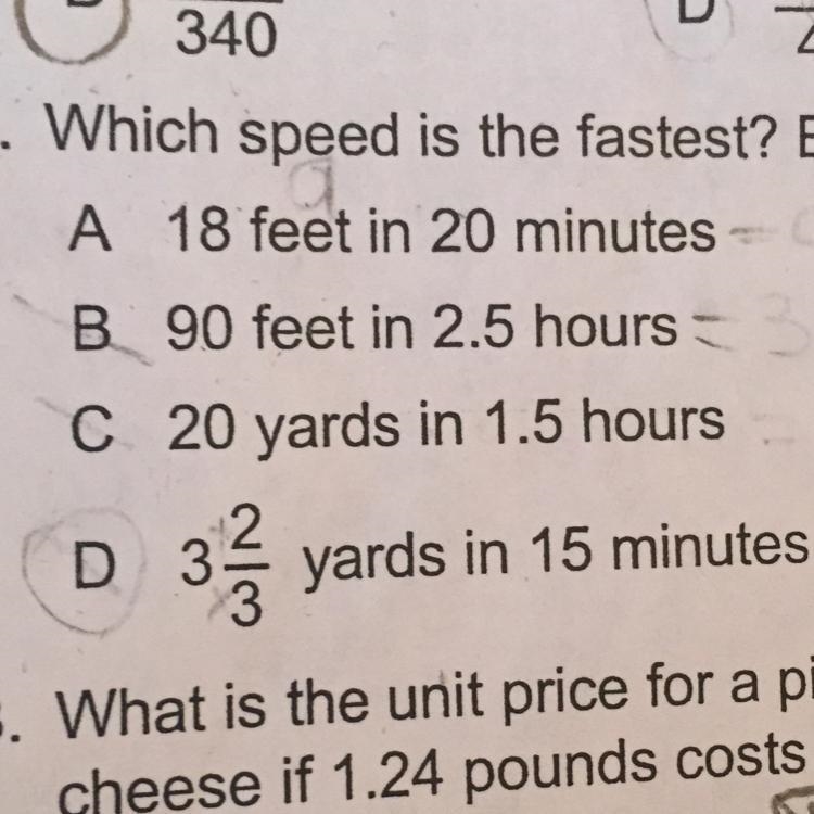 Which speed is the fastest?-example-1