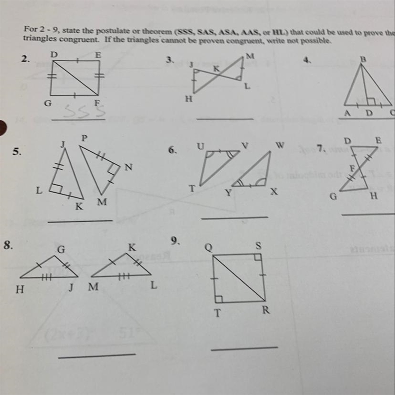 Write if it’s SSS SAS ASA Or HL for these proofs-example-1