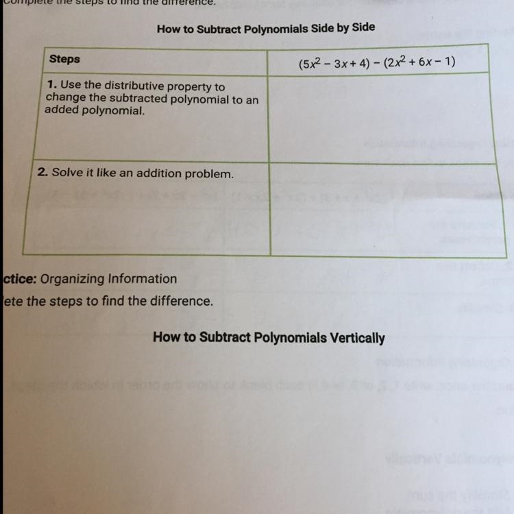 Complete the steps to find the difference-example-1