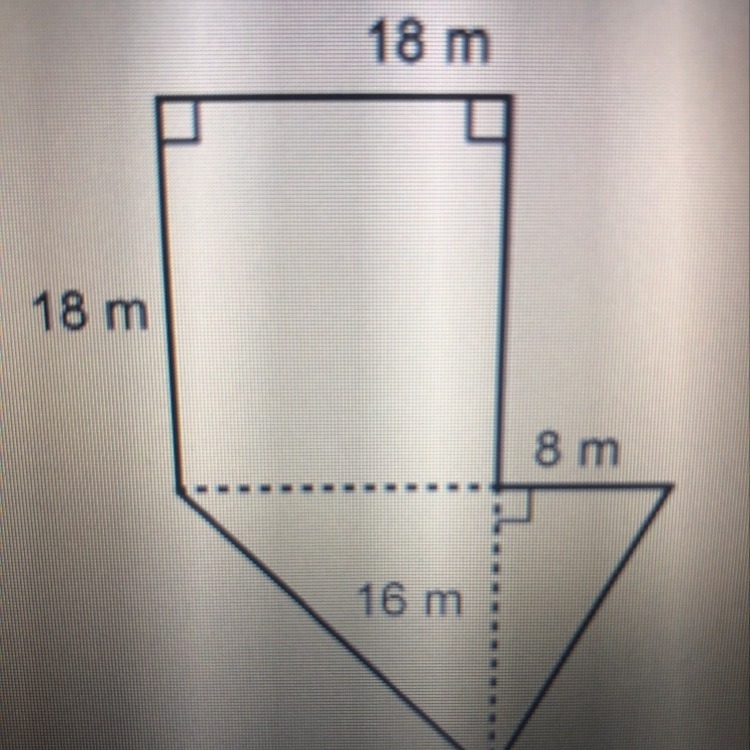 Someone please help me what is the area of this figure? 18m 18m 8m 16m-example-1