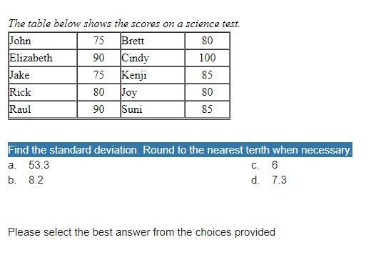 Find the standard deviation. Round to the nearest tenth when necessary.-example-1