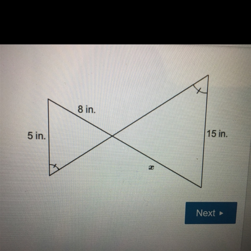 What is the value of x? x=___in.-example-1