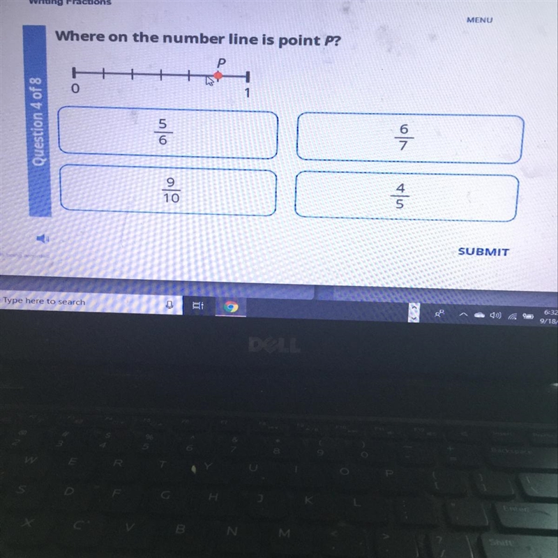 Where on The number line is point p-example-1