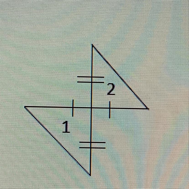 Which triangle congruence theorem could be used to immediately show triangle1 &amp-example-1