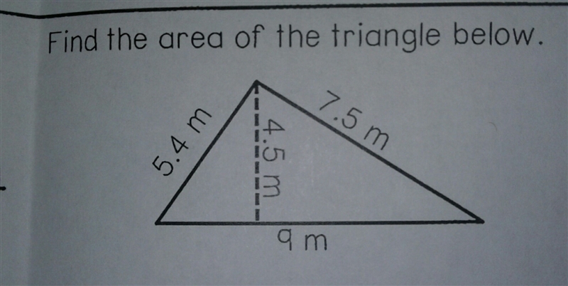 Find the area of the triangle below-example-1