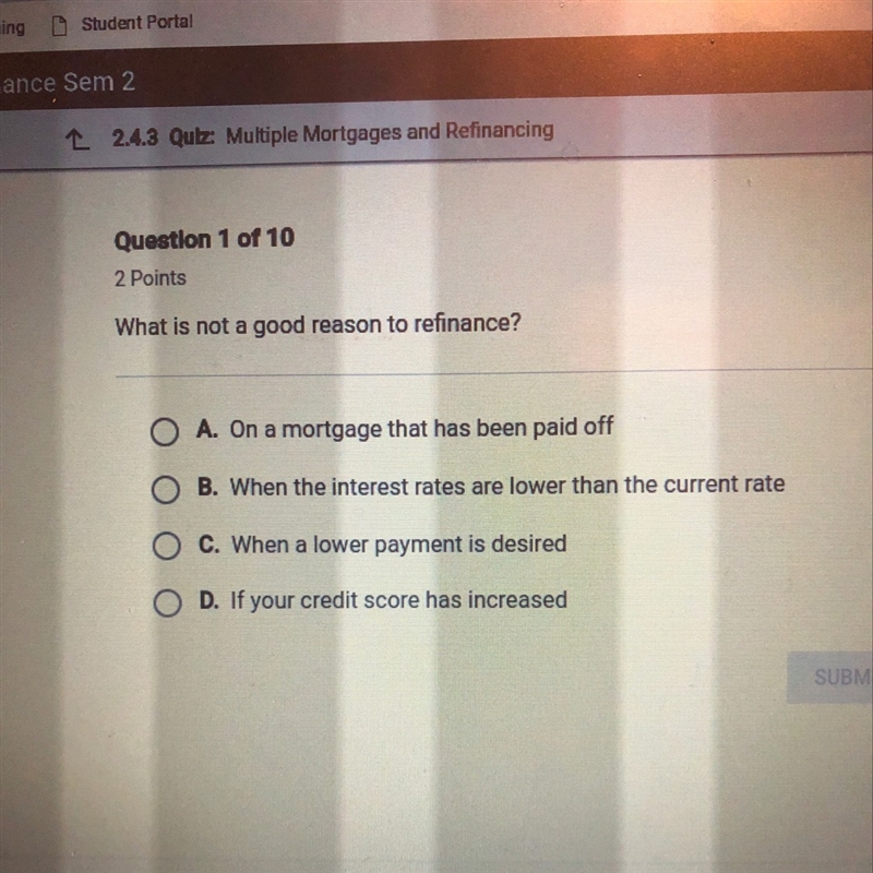 What is not a good reason to refinance-example-1