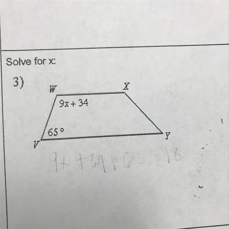 Problem #3, solve for x-example-1