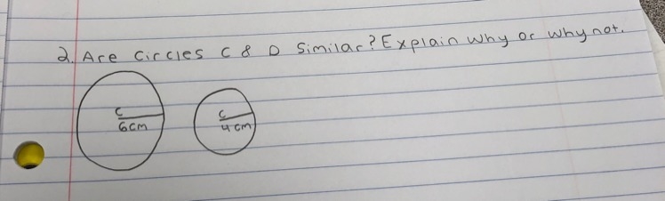 Are circles C and D similar? Explain why or why not.-example-1