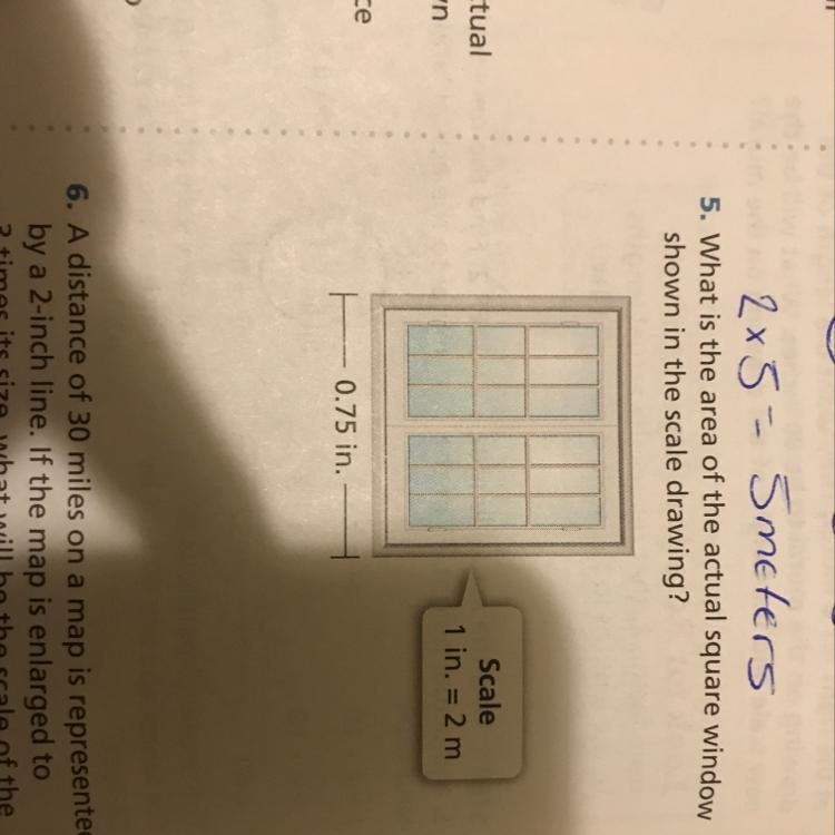 What is the actual area of the square window-example-1