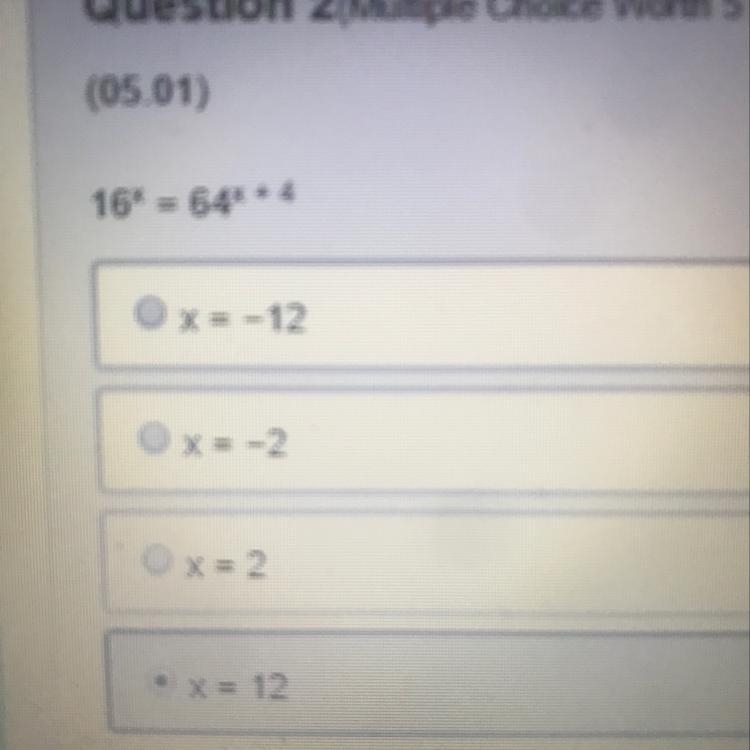 PLEASE HELPPPP ! 16^x=64^x+4-example-1